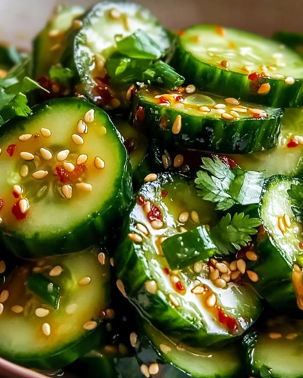 Asiatischer Gurkensalat: Chili-Sesam-Kick für heiße Tage!