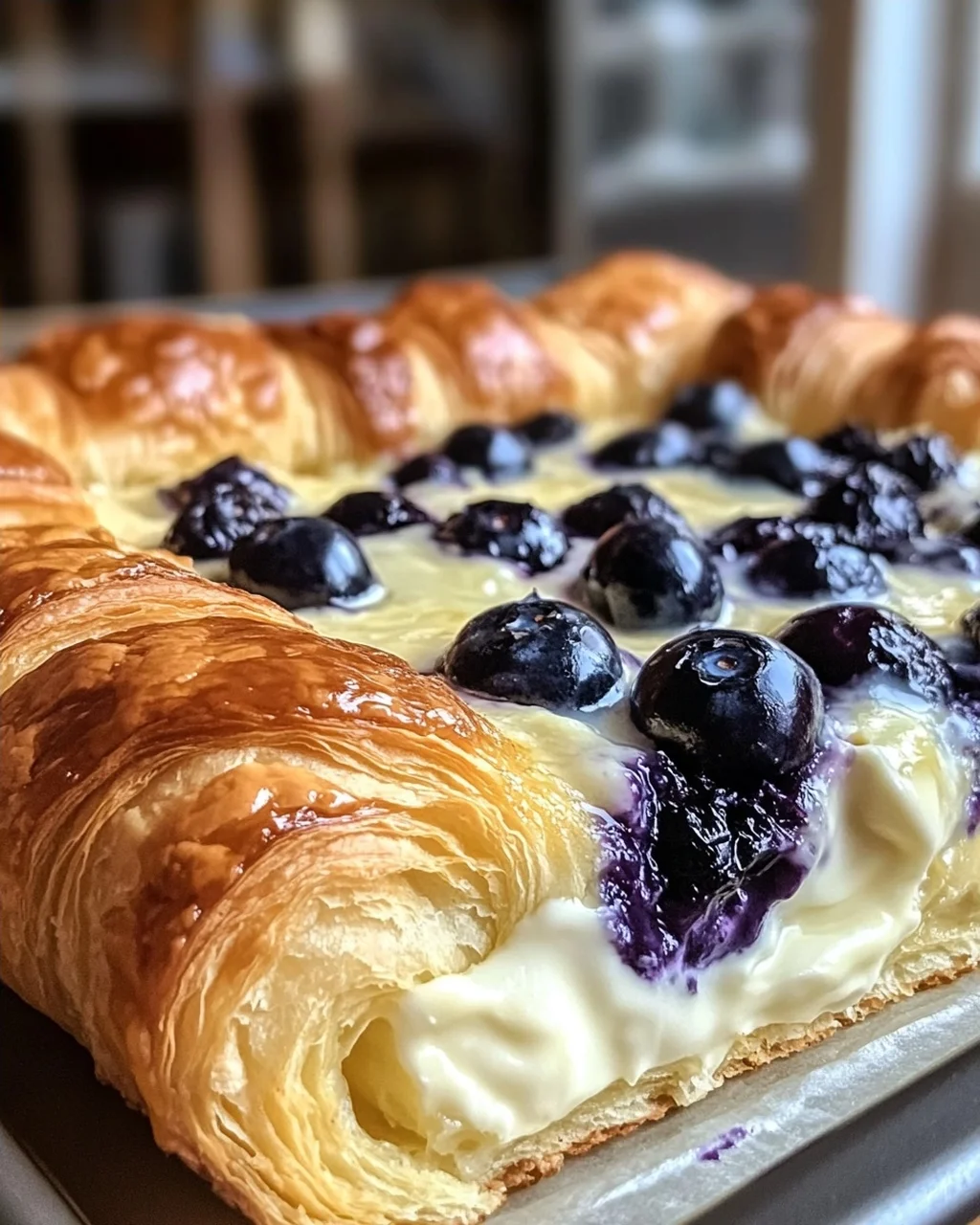 Blaubeer-Frischkäse-Croissant-Auflauf für dein Frühstück