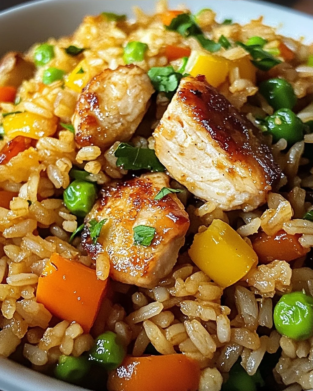 Bratreis mit Hähnchen