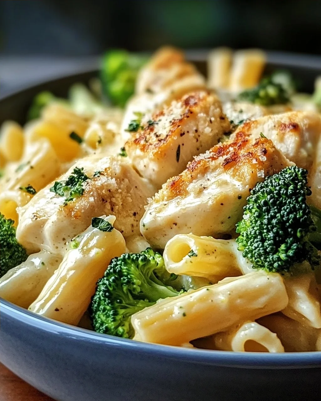 Cremige Hähnchen-Brokkoli-Alfredo Pasta