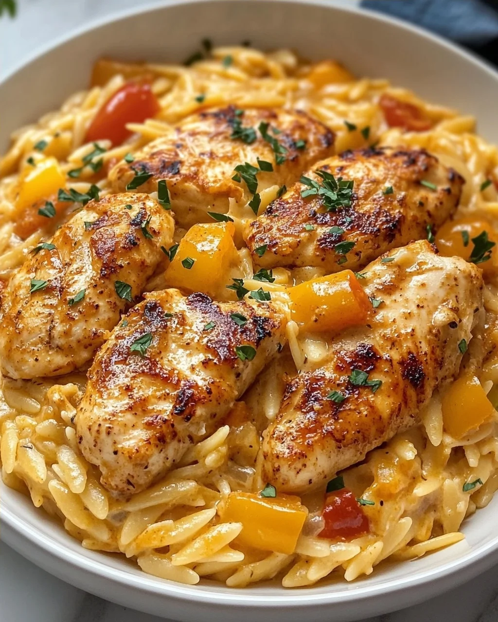 Cremiges Cajun Hähnchen Orzo Rezept – Einfach & Lecker