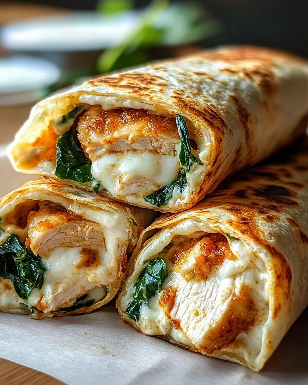 Crispy Air Fryer Chicken Mozzarella Wraps
