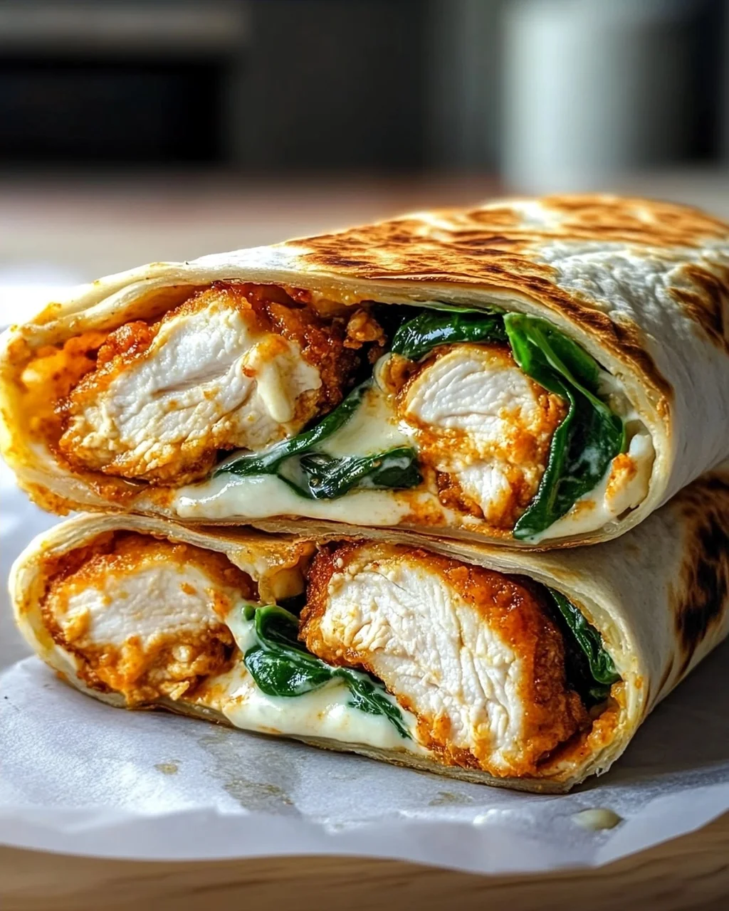 Crispy Air Fryer Chicken Mozzarella Wraps