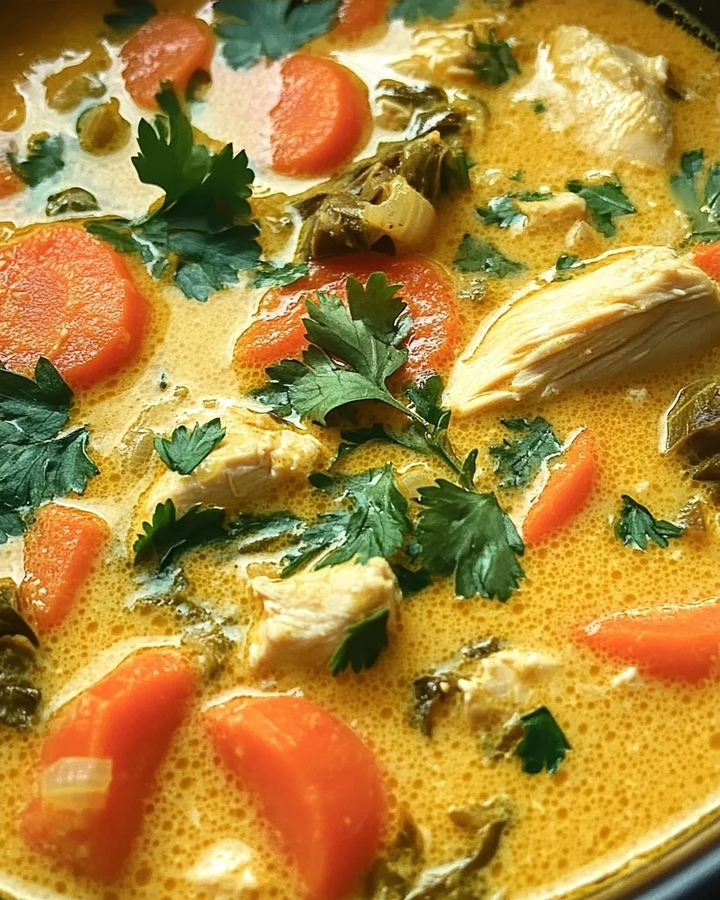 Currysuppe mit Hähnchen