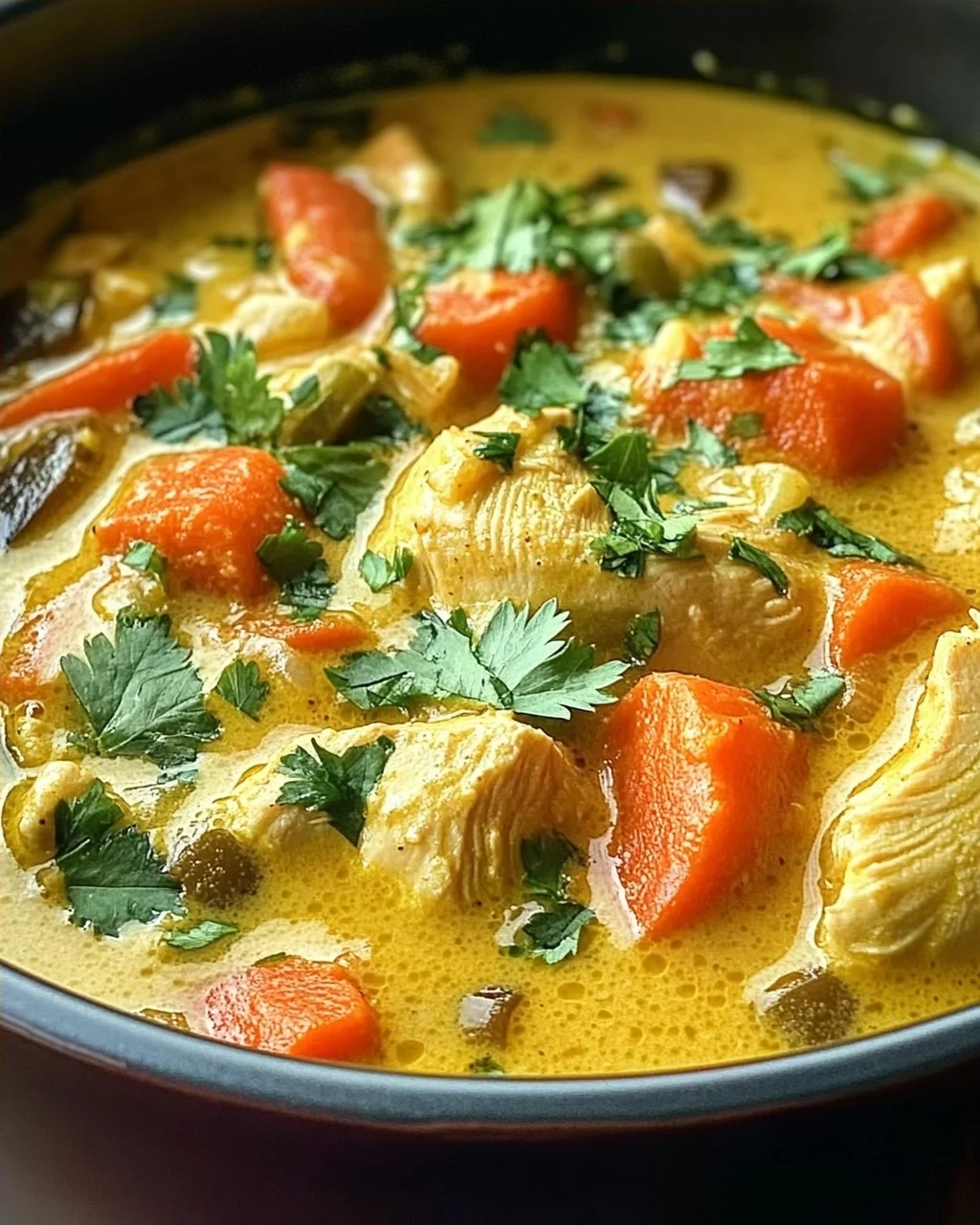 Currysuppe mit Hähnchen
