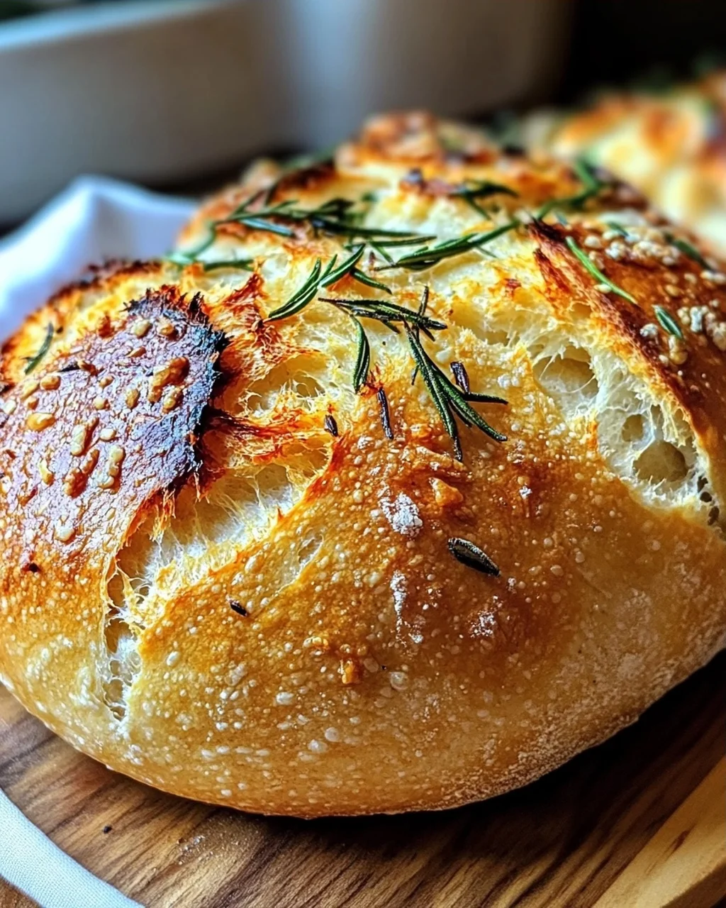 Duftendes Rosmarin-Knoblauch Artisan Brot einfach selber backen