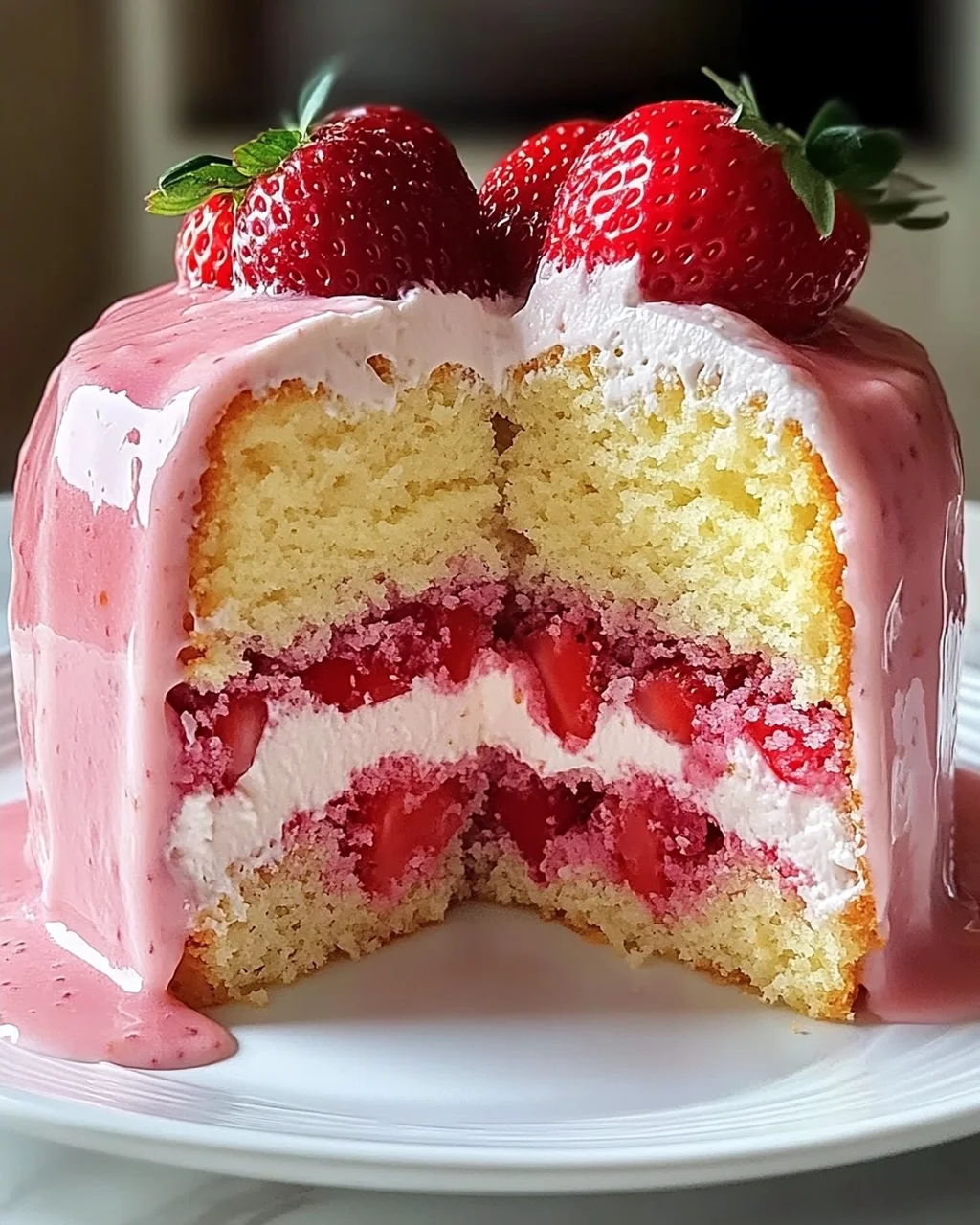 Erdbeer-Milchshake-Pfundkuchen für jeden Anlass