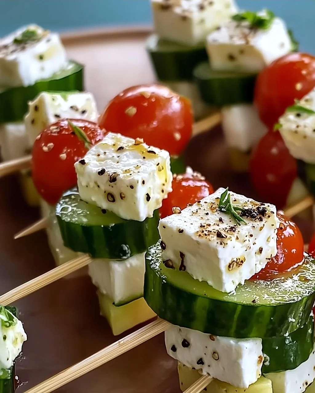 Feta Spieße mit Gurke: Lecker, leicht & schnell zubereitet