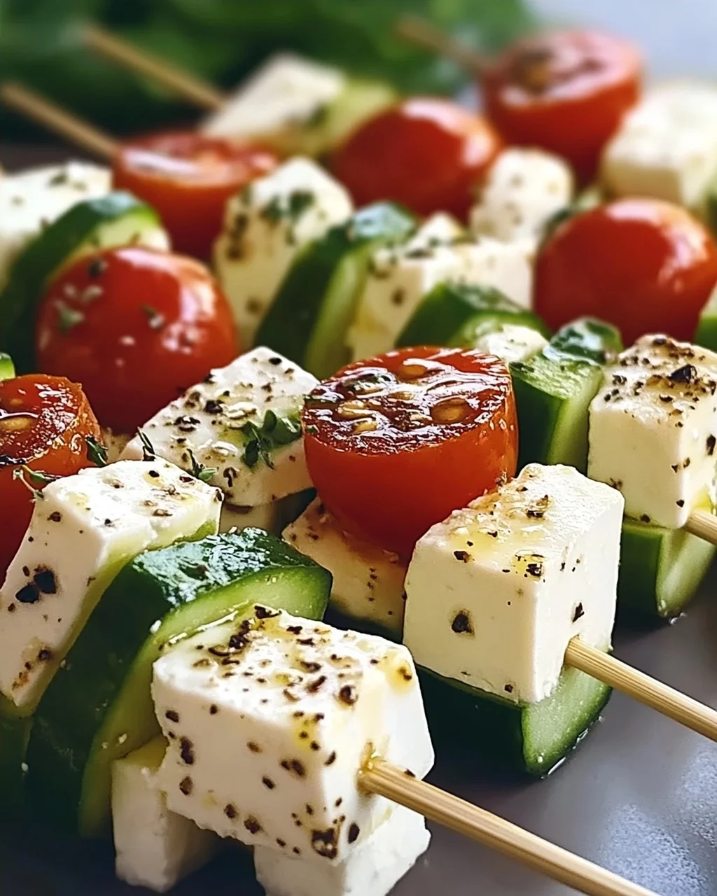 Feta Spieße mit Gurke: Lecker, leicht & schnell zubereitet