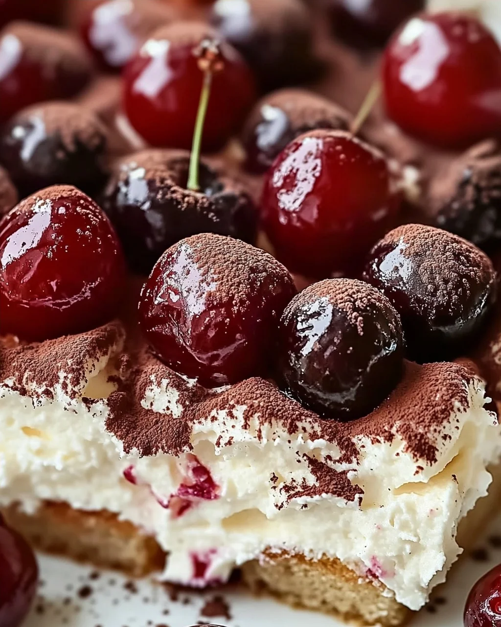 Fruchtiges Kirsch-Tiramisu mit Amaretto-Geschmack (alkoholfrei)