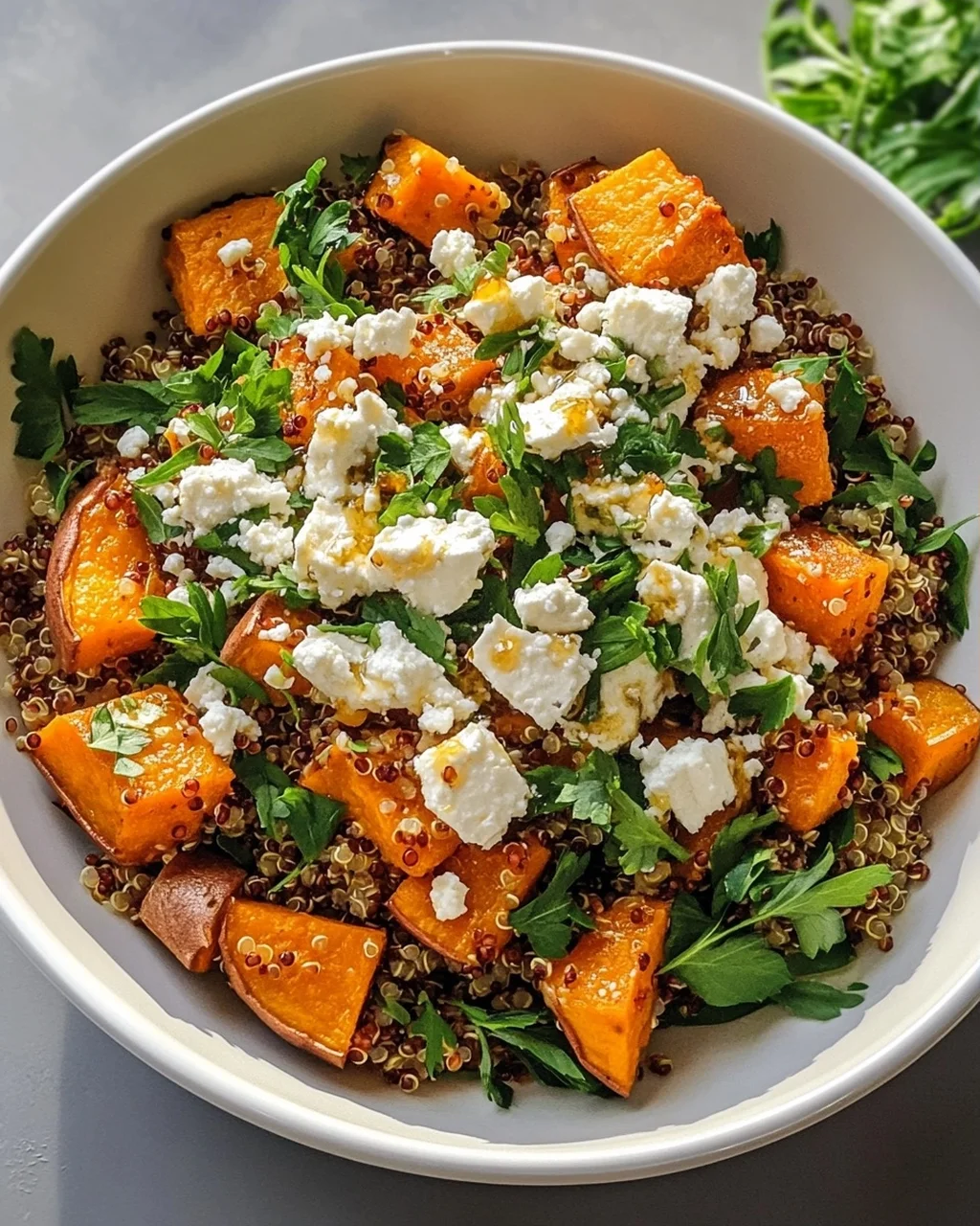 Genieße: Süßkartoffel Quinoa Bowl mit Honig, Feta – So Lecker!