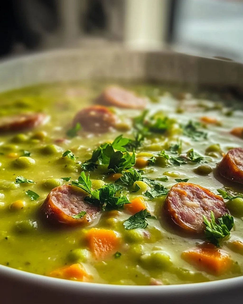 German Split Pea Soup With Smoked Sausage – Hearty Recipe!