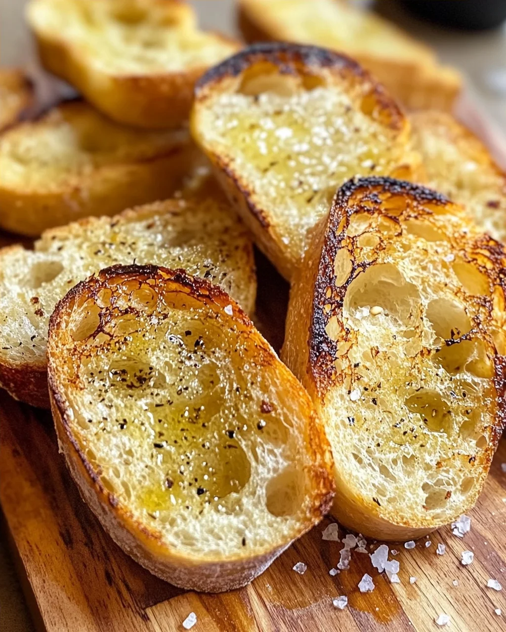 Grillbrot mit Olivenöl und Meersalz