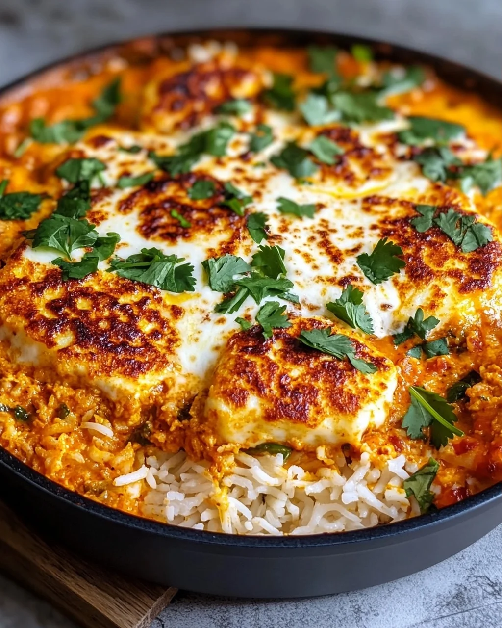 Halloumi Makhani Reisauflauf
