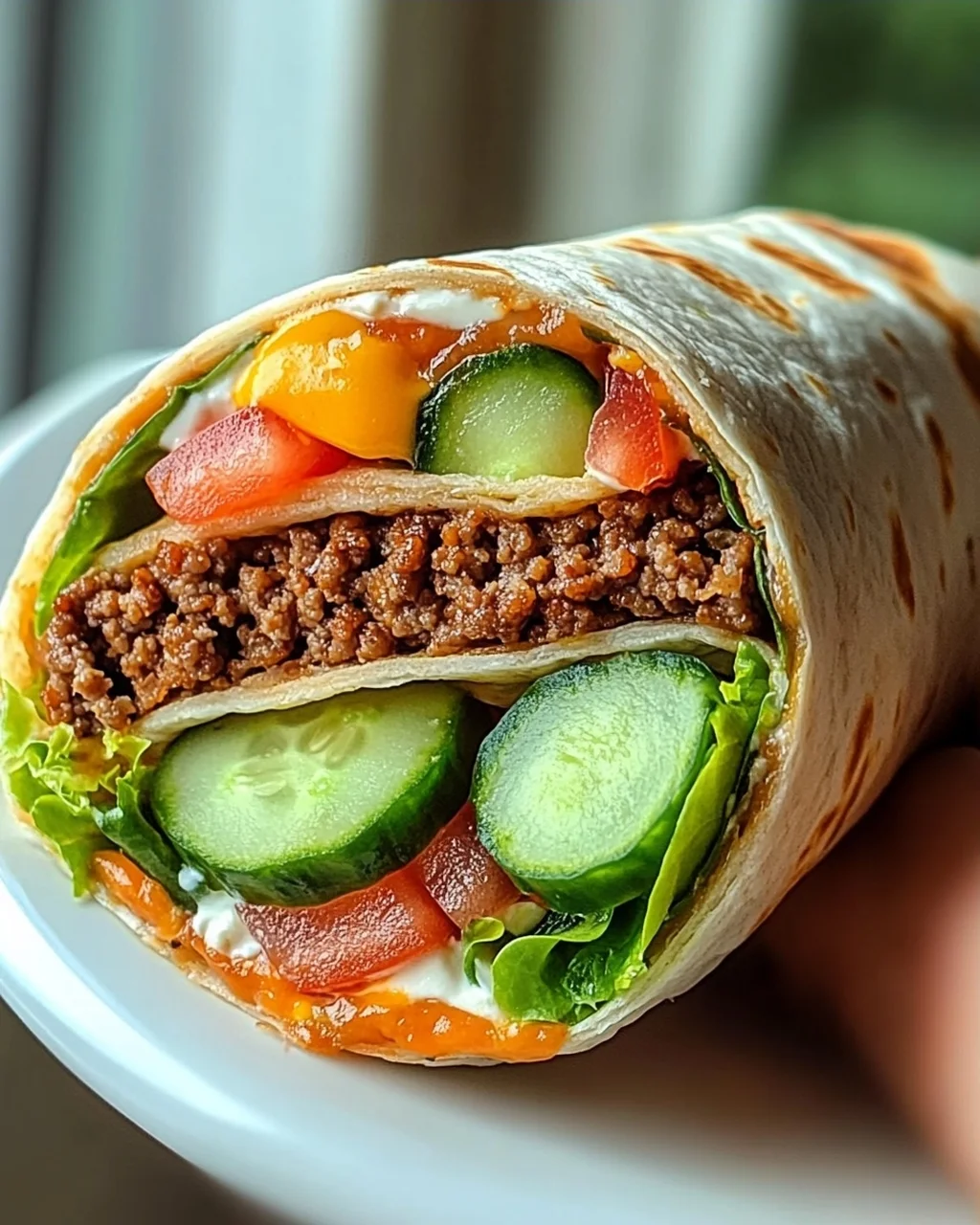 Kalorienarmer Burger-Wrap unter 250 Kalorien