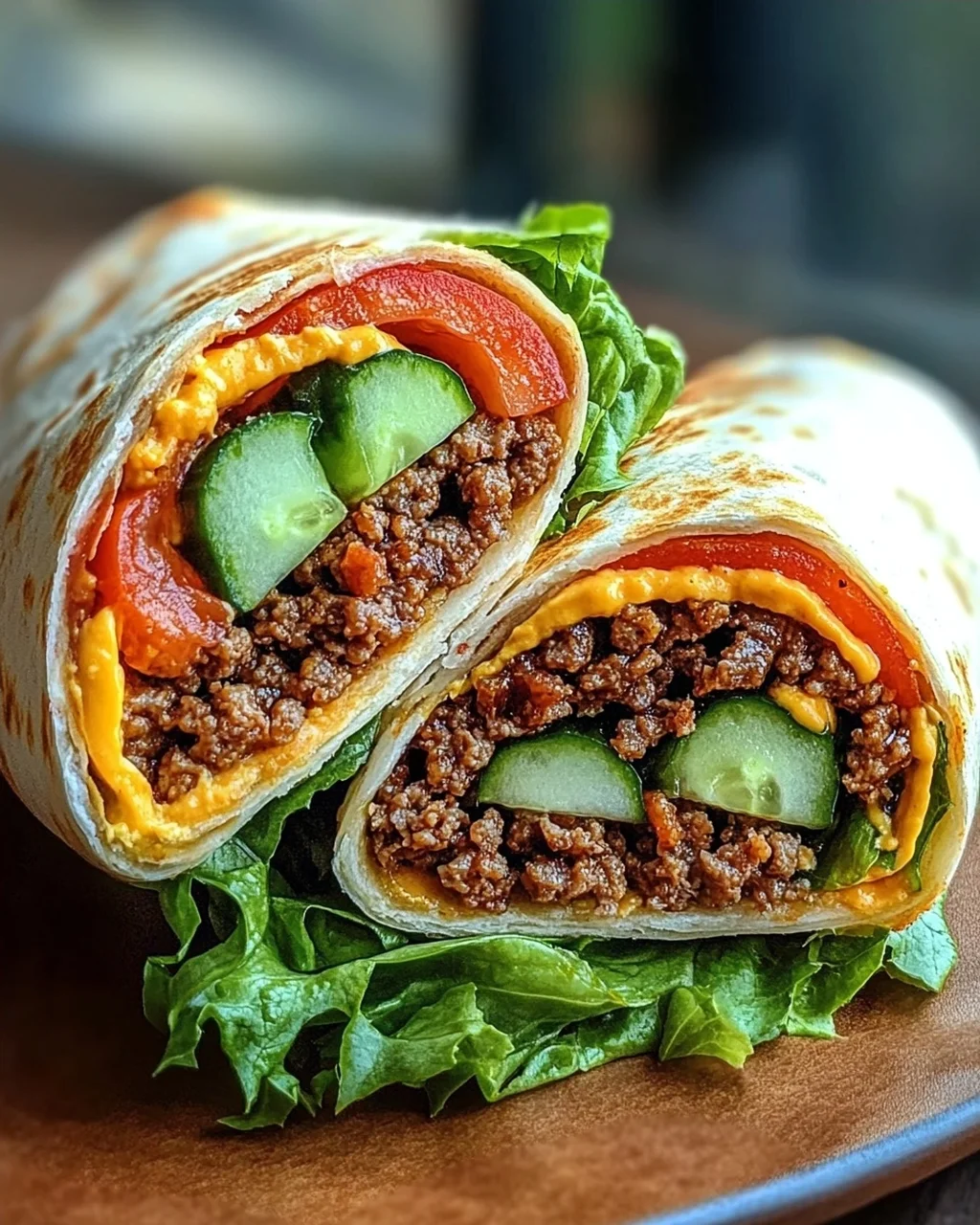 Kalorienarmer Burger-Wrap unter 250 Kalorien