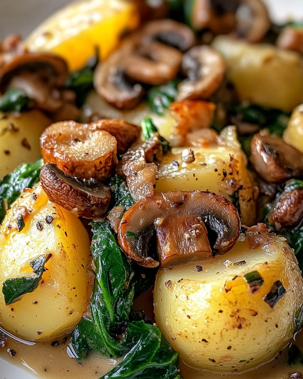 Kartoffeln, Pilze & Spinat: Schnelles Rezept – einfach lecker!