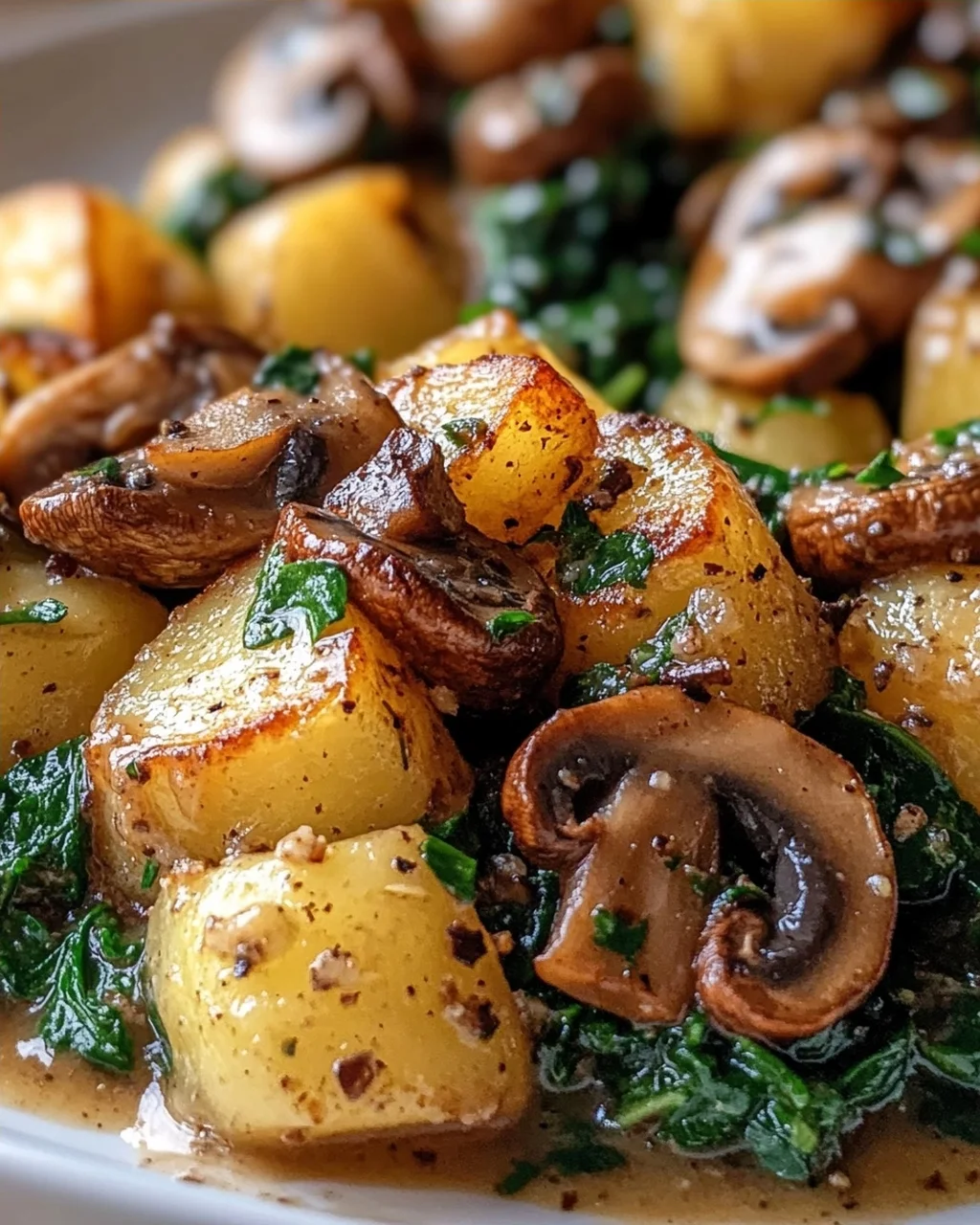 Kartoffeln, Pilze & Spinat: Schnelles Rezept – einfach lecker!