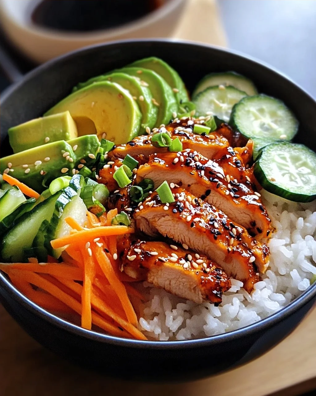 Koreanischer Reis Hähnchen Bowl