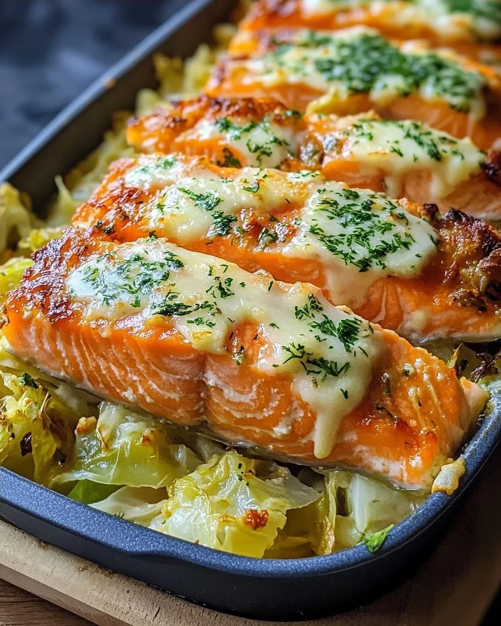 Lachs-Spitzkohl-Auflauf