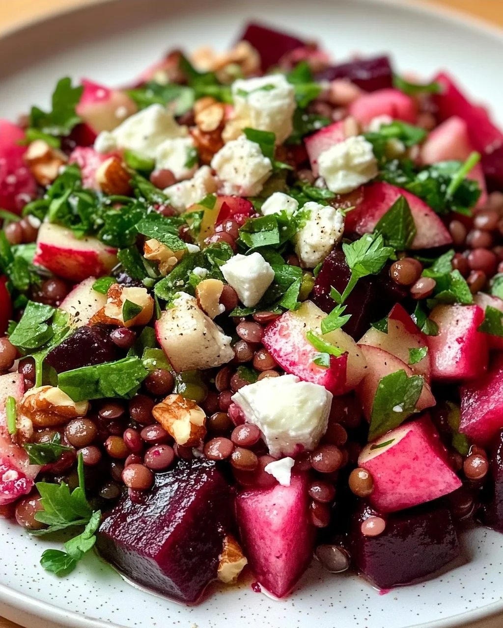 Leckerer Rote Bete Linsen Salat – gesund und einfach!
