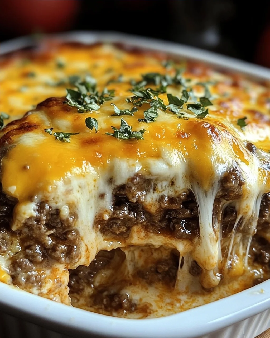 Low Carb Cheeseburger-Auflauf