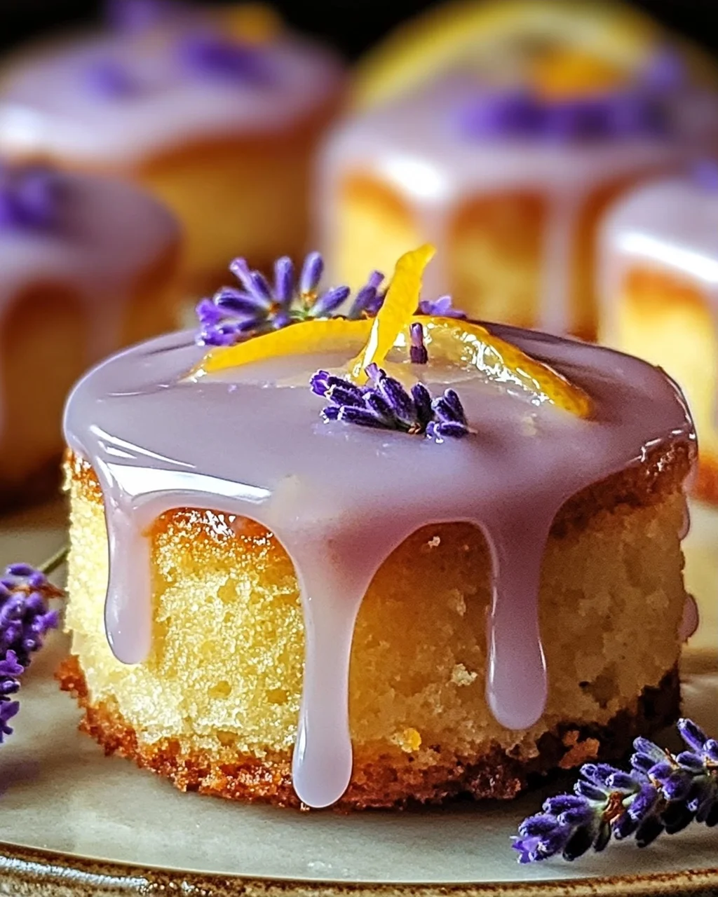 Mini Zitronenkuchen mit Lavendelglasur für besondere Anlässe
