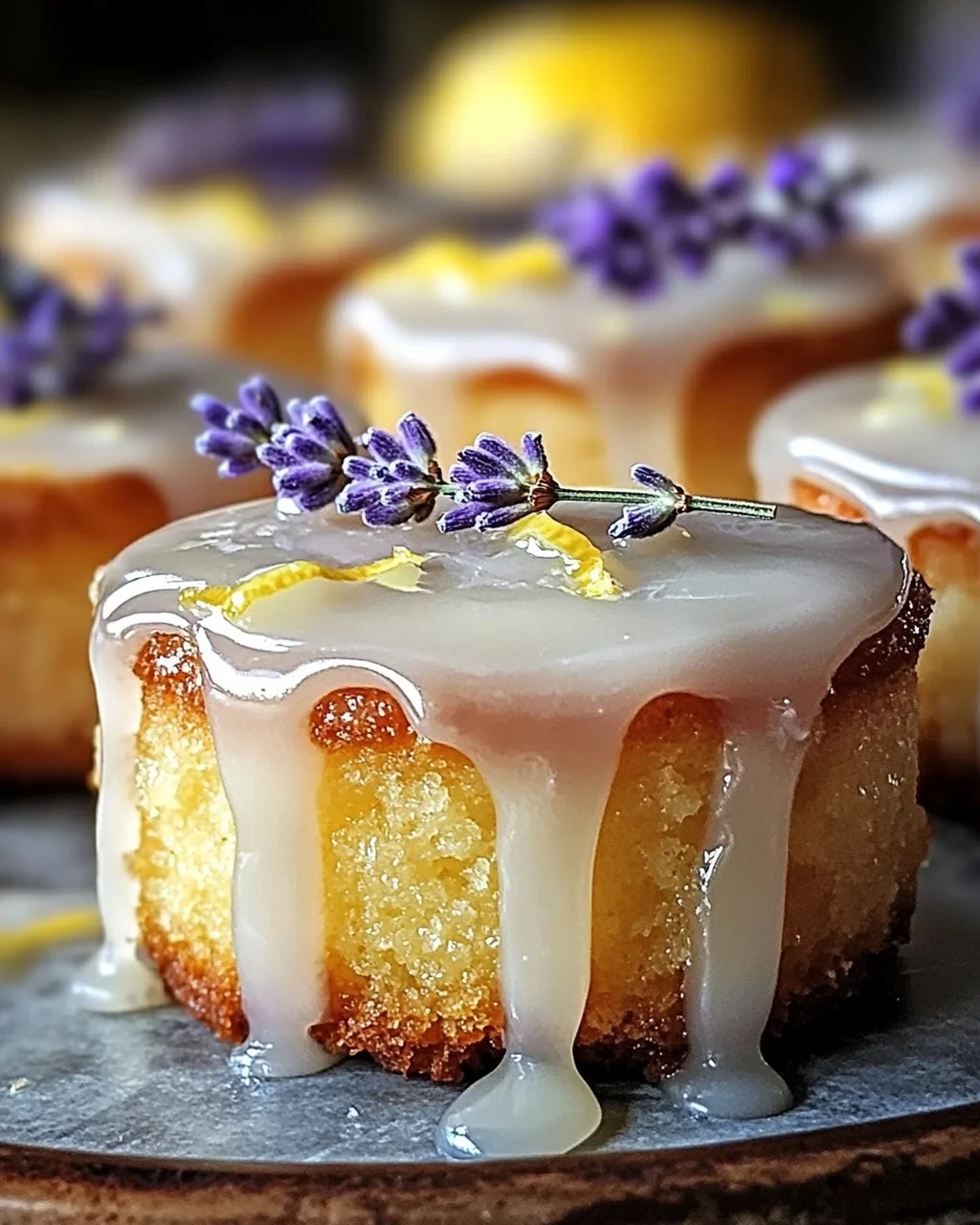 Mini Zitronenkuchen mit Lavendelglasur für besondere Anlässe