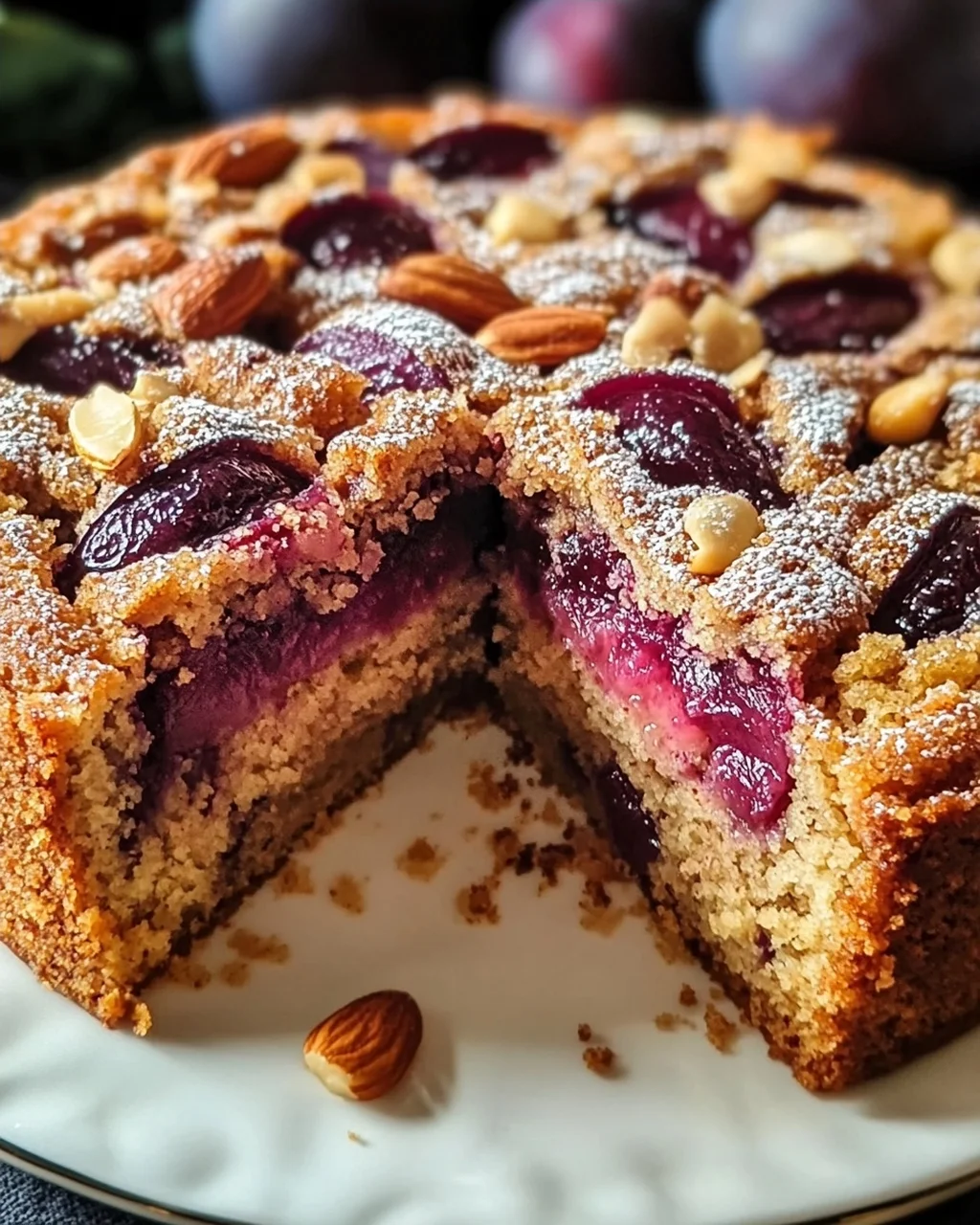 Nussiger Zimtkuchen Mit Pflaumenfüllung