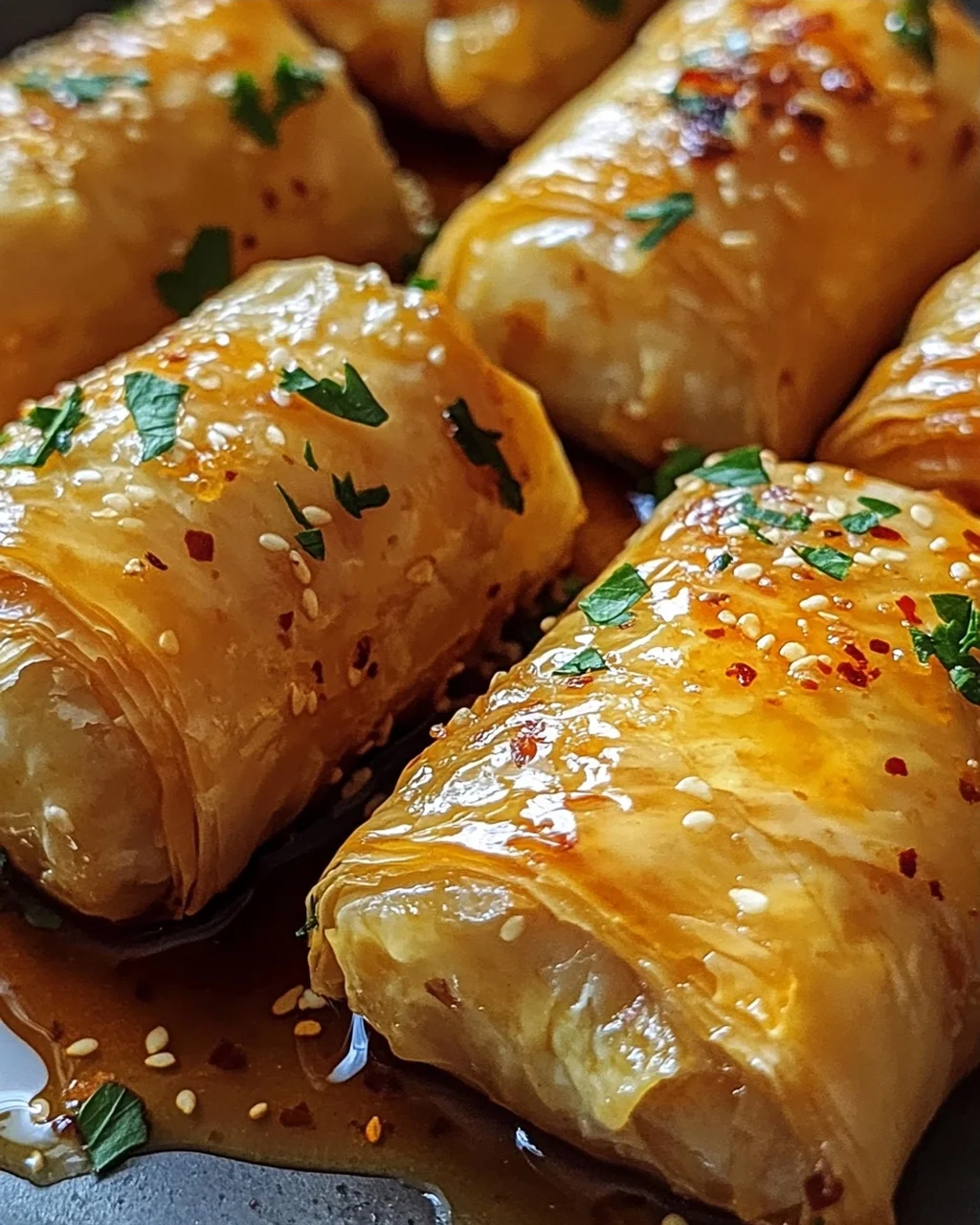 Ofenfrittierte Feta-Röllchen mit Chili-Honig Snacktraum