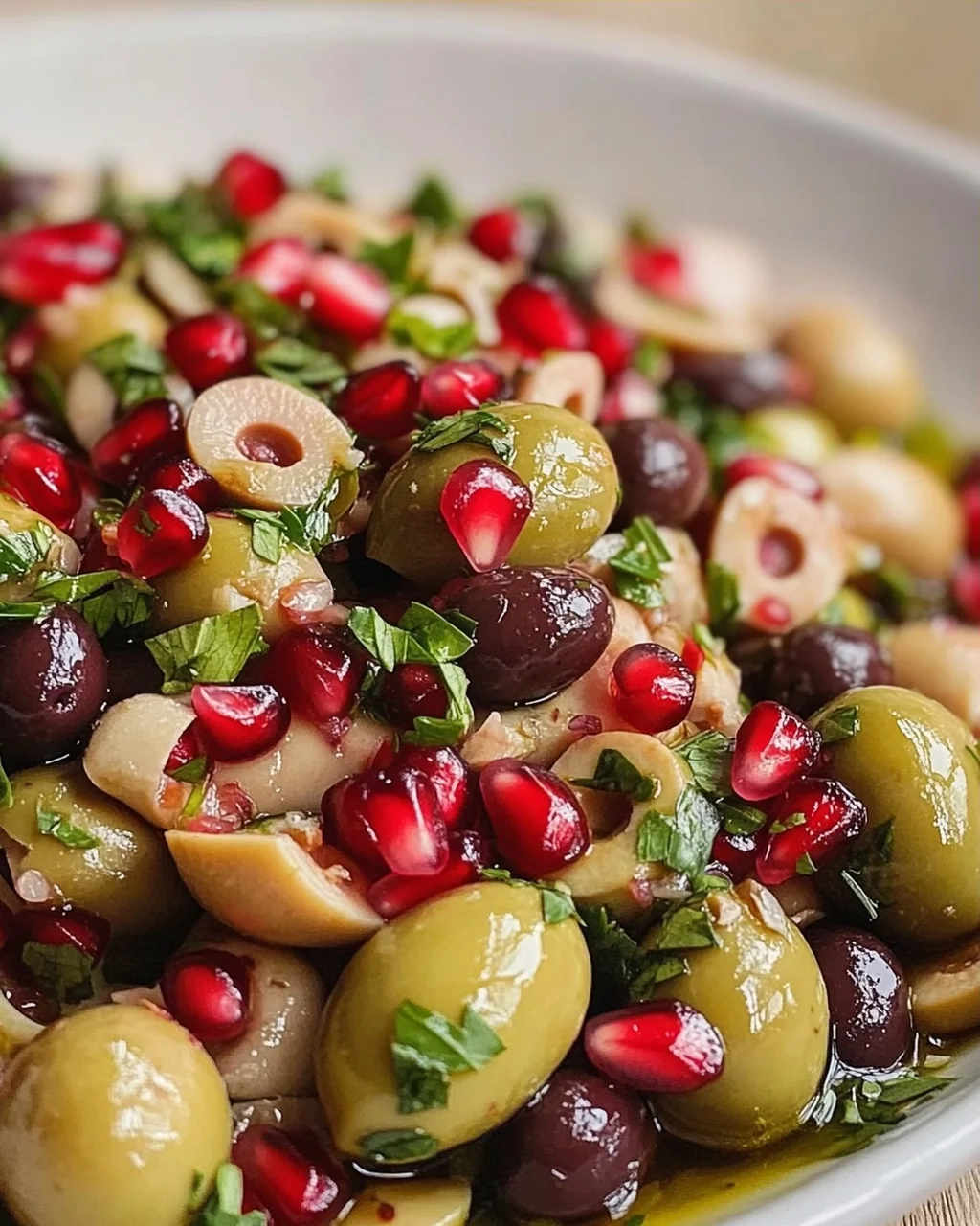 Oliven-Salat mit Black Eyed Peas