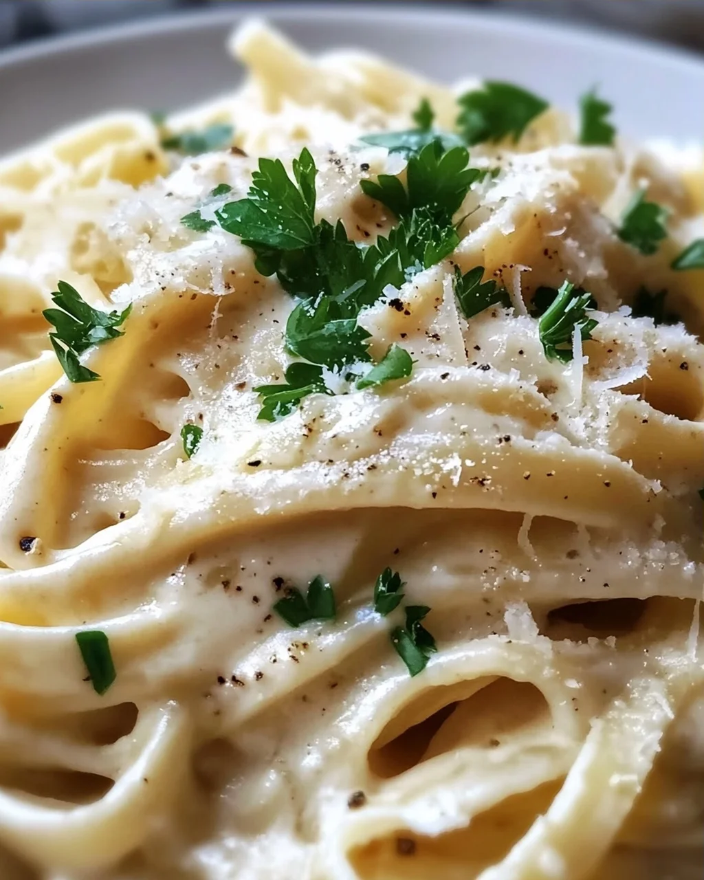 Pasta in Käse Sahne Soße