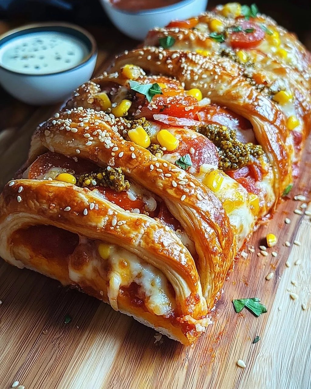 Pizza-Strudel aus fertigem Pizzateig
