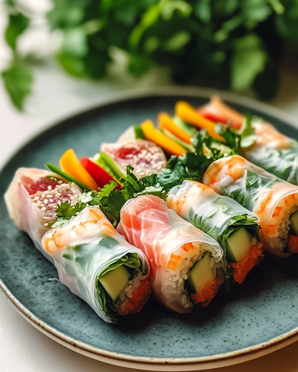 Reispapier Frühlingsrollen – Sushi-Style Rolle einfach & lecker