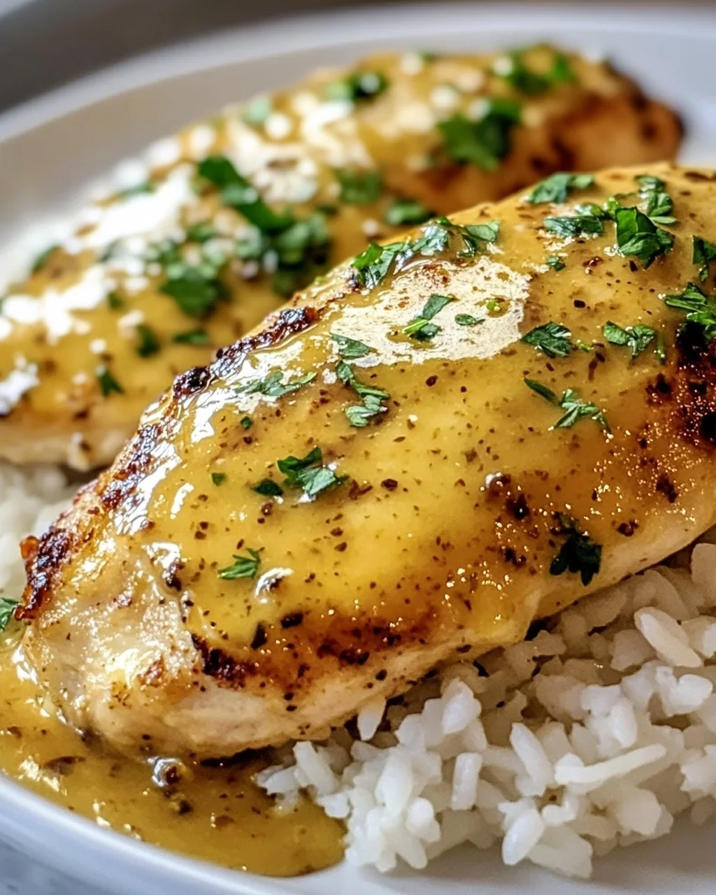 Saftiges Honig-Senf-Hähnchen mit Reis – Schnell & Lecker!