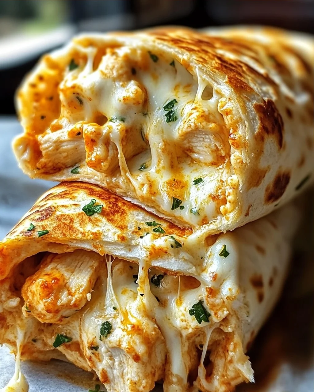 Schnelle Käse Knoblauch Hähnchen Wraps
