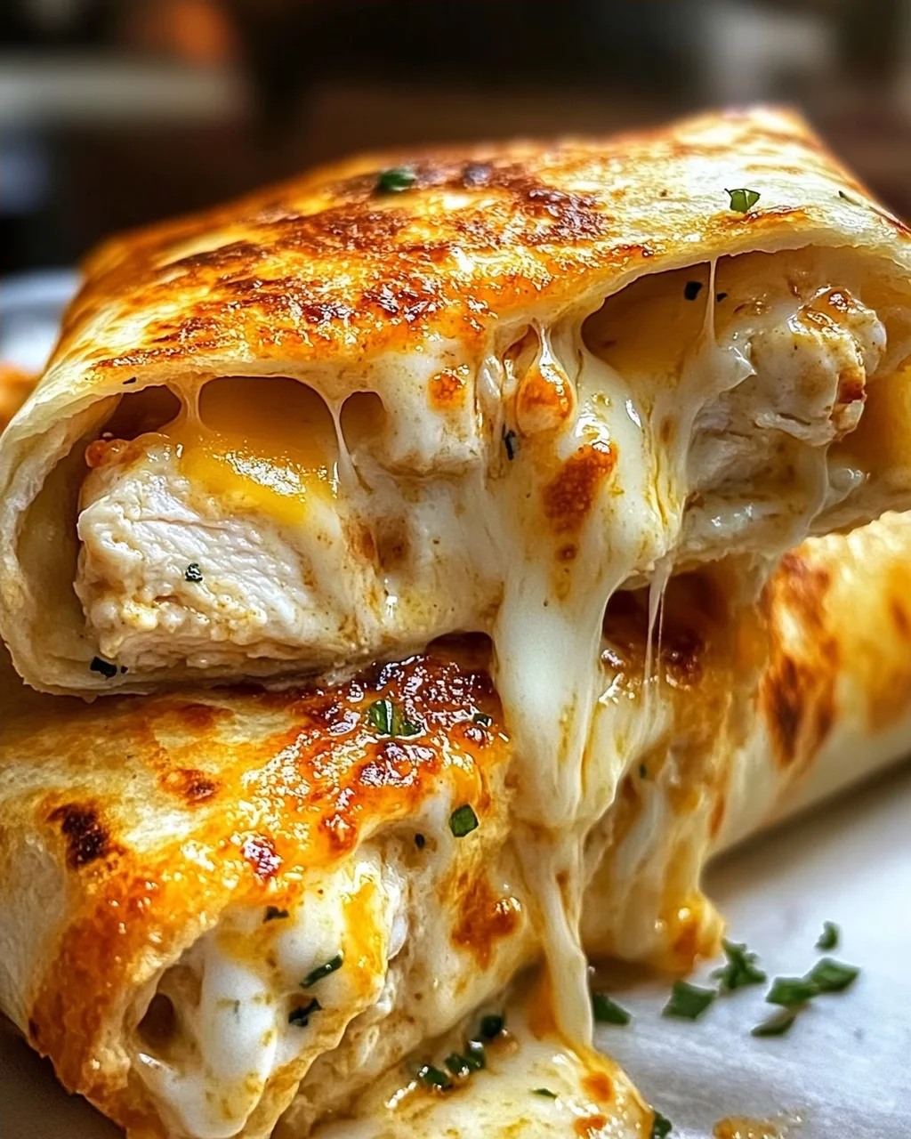 Schnelle Käse Knoblauch Hähnchen Wraps