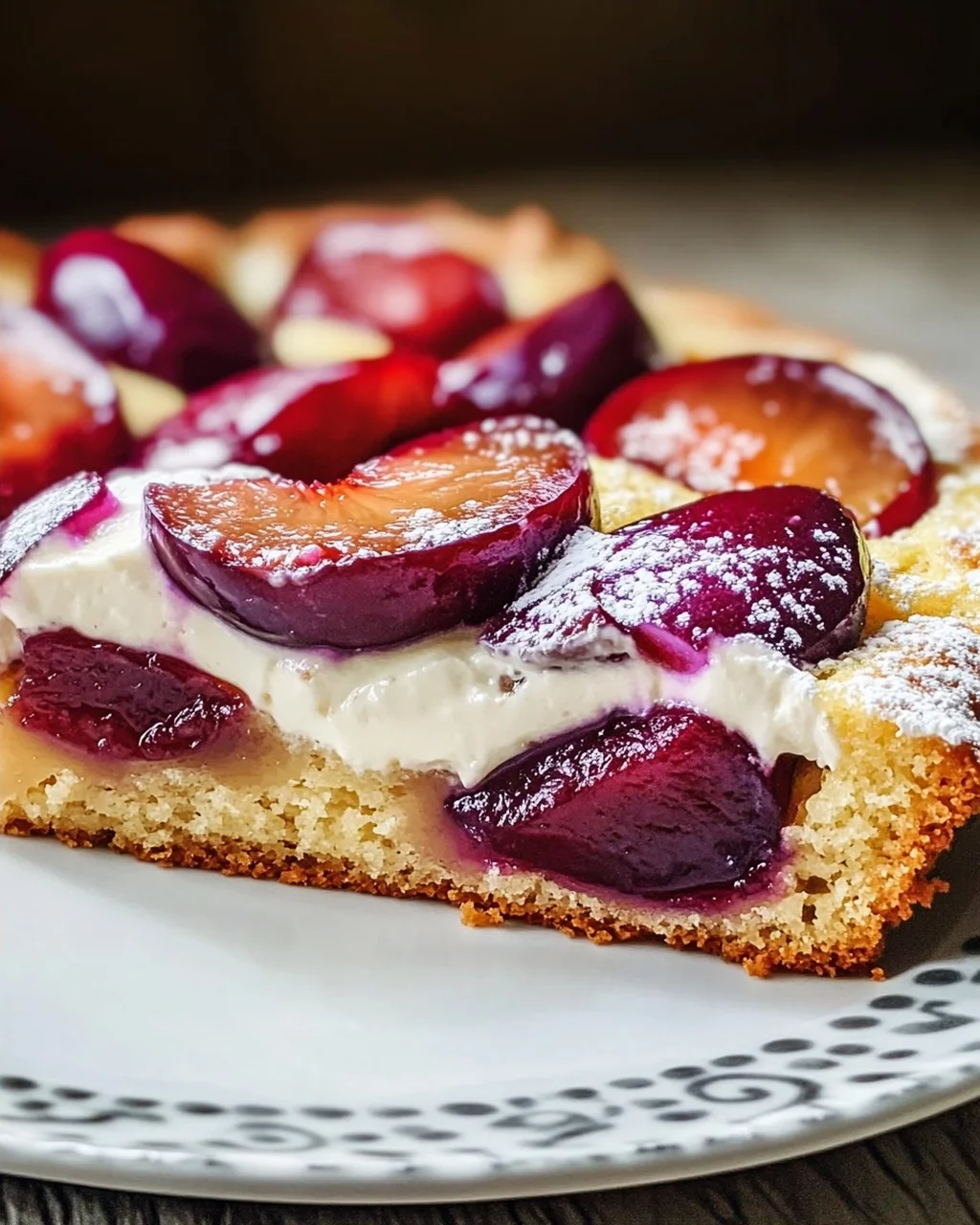 Schneller Zwetschgenkuchen mit Schmandguss