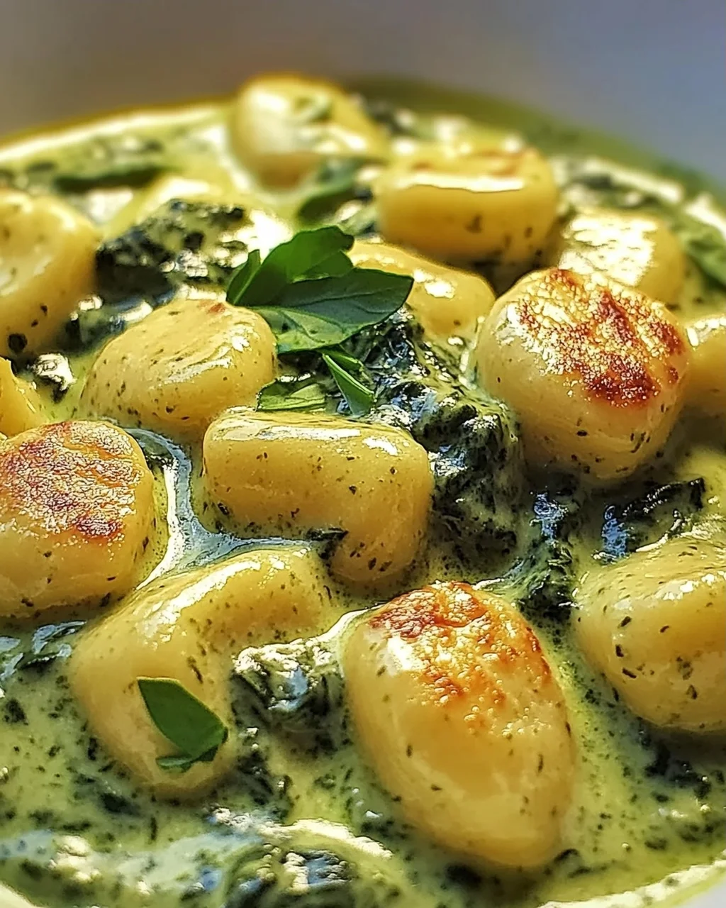 Vegane Gnocchi mit cremiger Spinatsauce