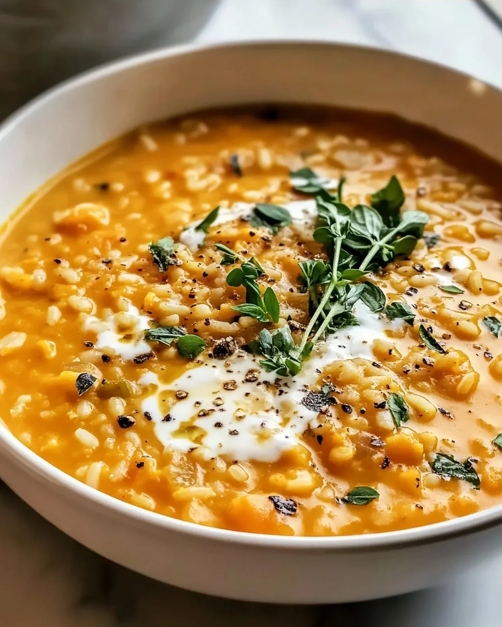 Vegane Kürbisreis Suppe: Cremig, Einfach & Lecker!