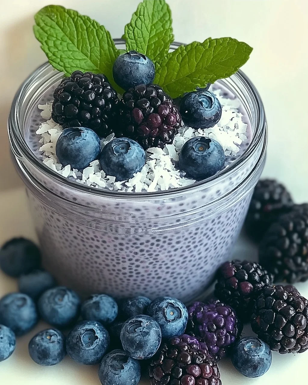 Veganer Blaubeer-Chia-Pudding