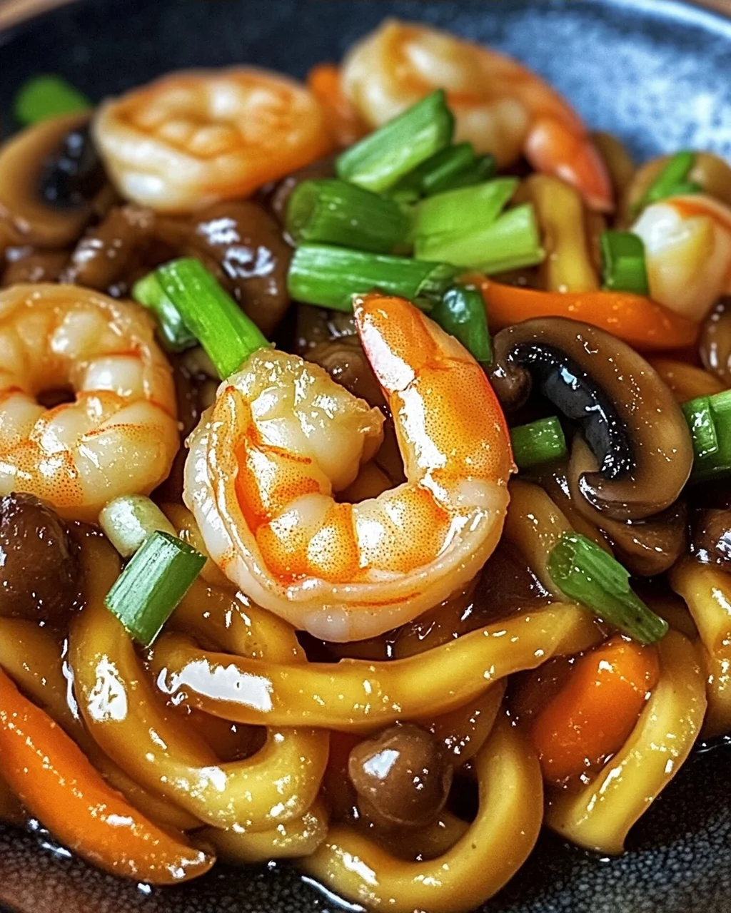 Yaki Udon mit Garnelen in 20 Minuten zubereitet
