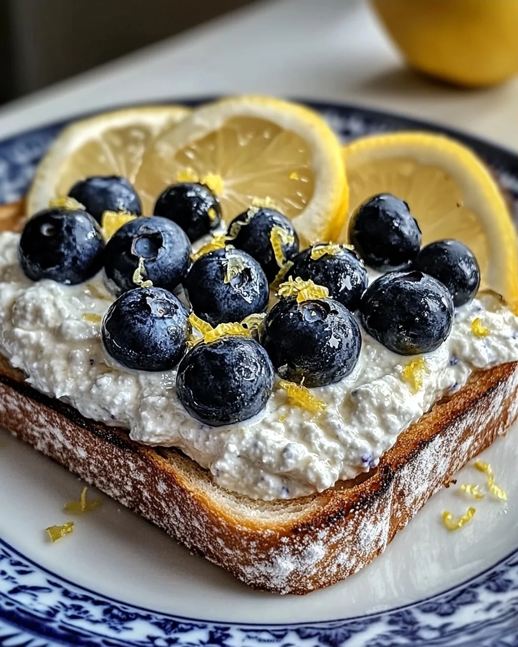 Zitronen-Blaubeer-Ricotta-Toast für jeden Tag