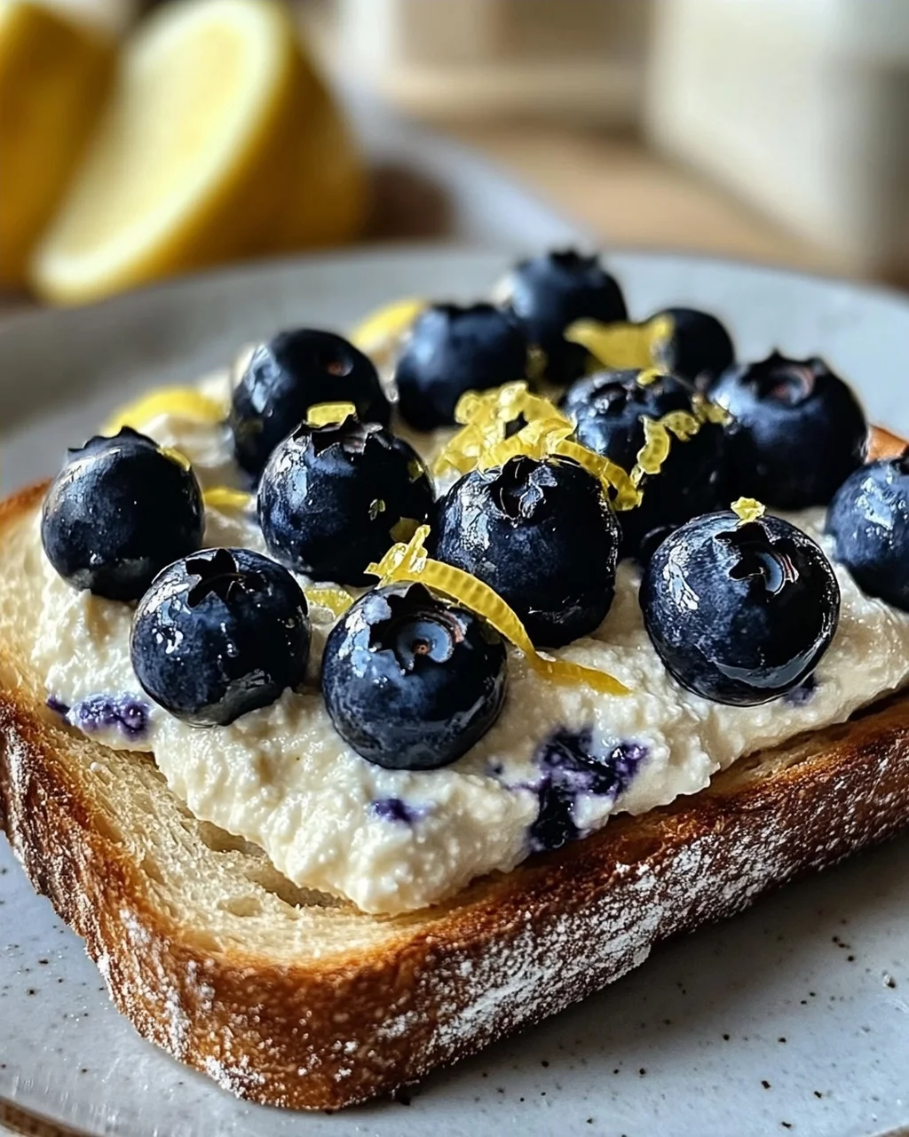 Zitronen-Blaubeer-Ricotta-Toast für jeden Tag