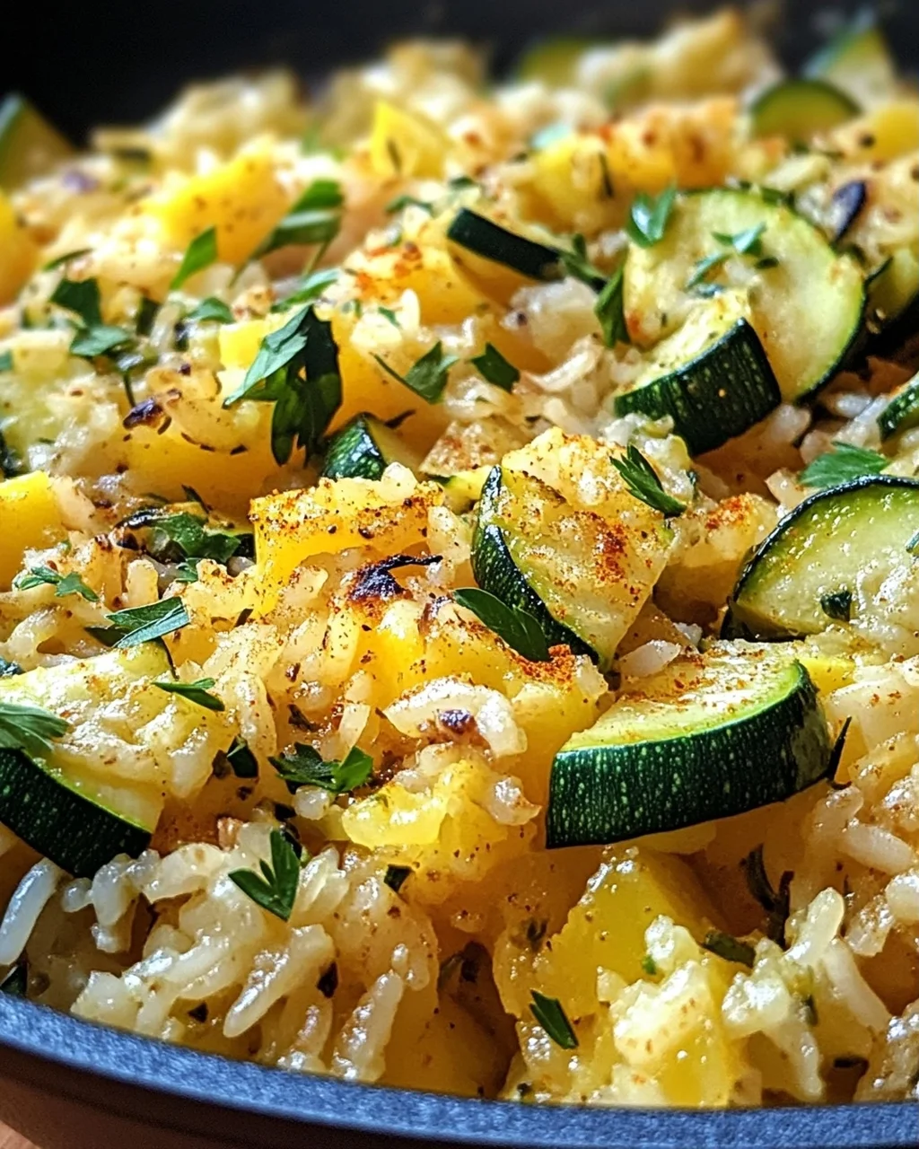Zucchini-Reis-Pfanne