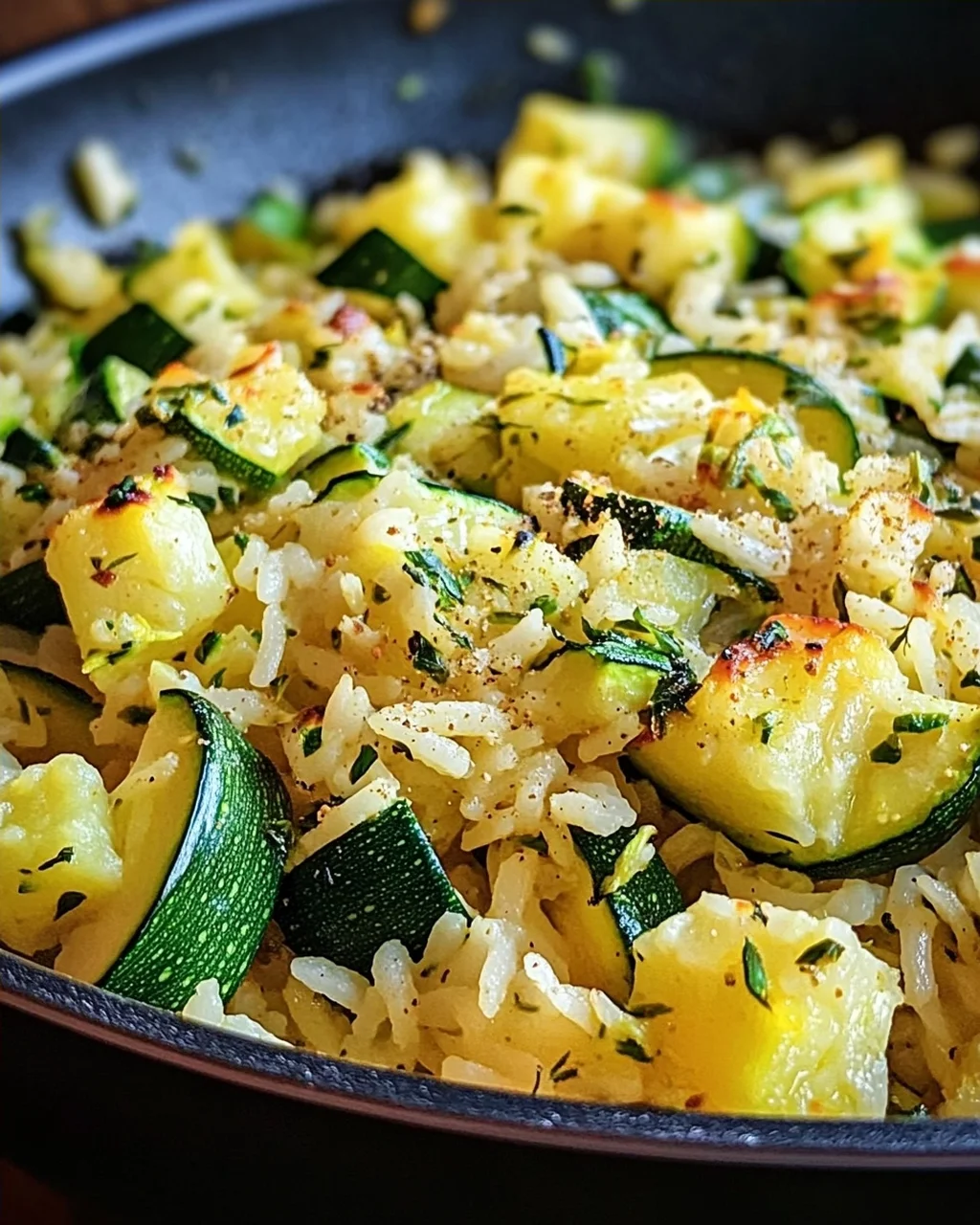 Zucchini-Reis-Pfanne